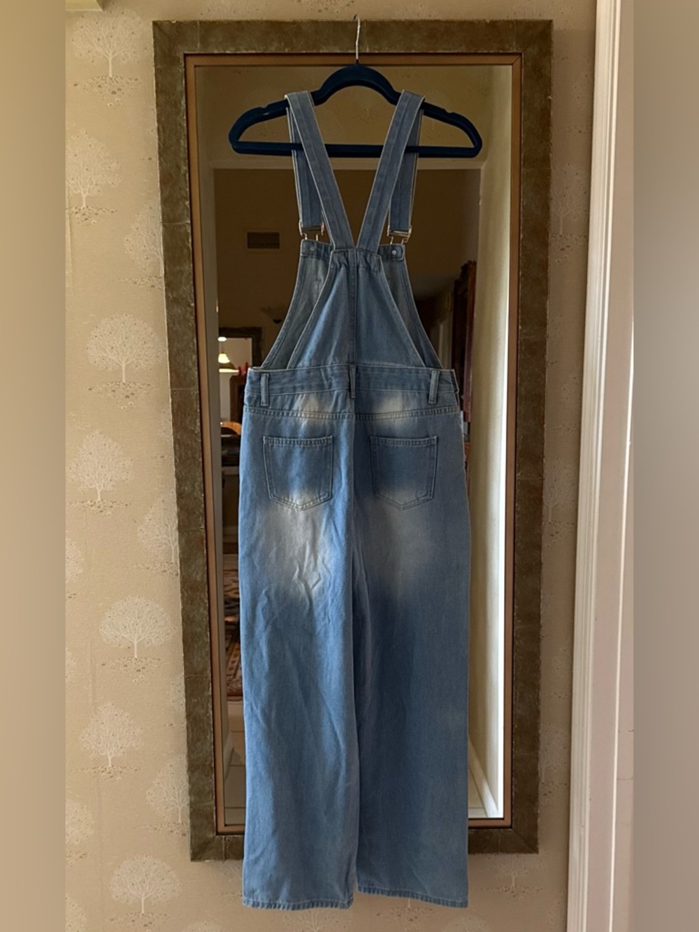 Distressed Blue Denim Overalls - Picture 2 of 13